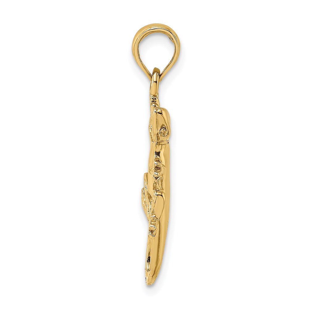 14k Yellow Gold 2-D Gecko Charm