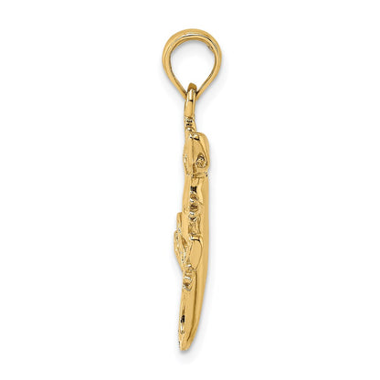 14k Yellow Gold 2-D Gecko Charm