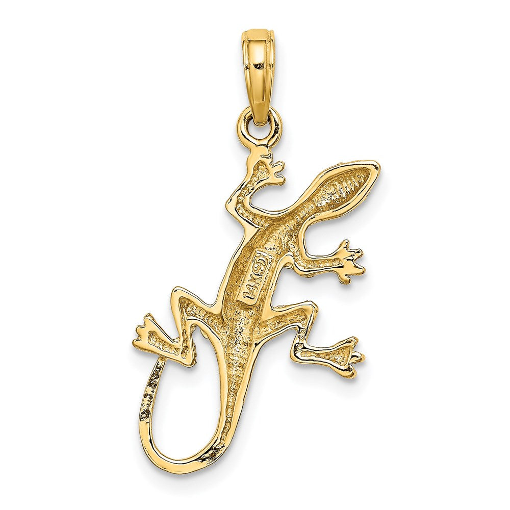 14k Yellow Gold 2-D Gecko Charm