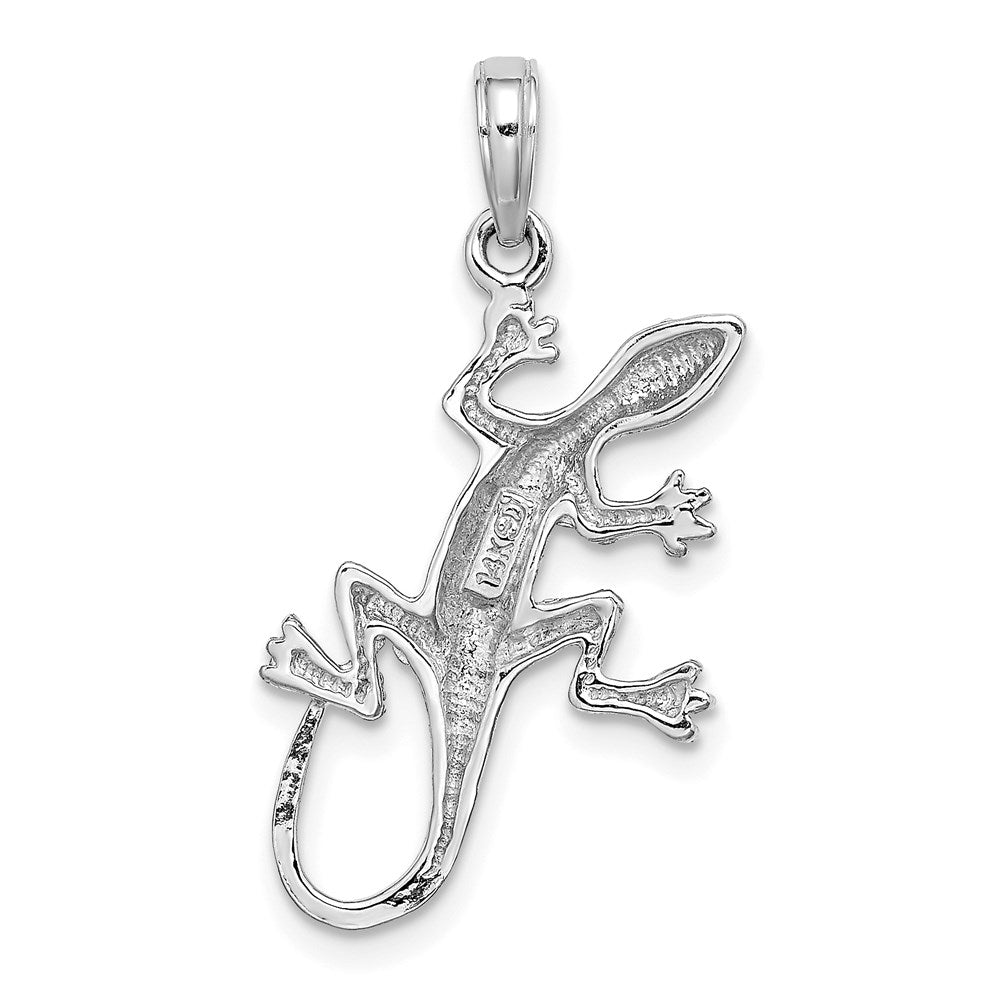 14k White Gold Gecko Charm