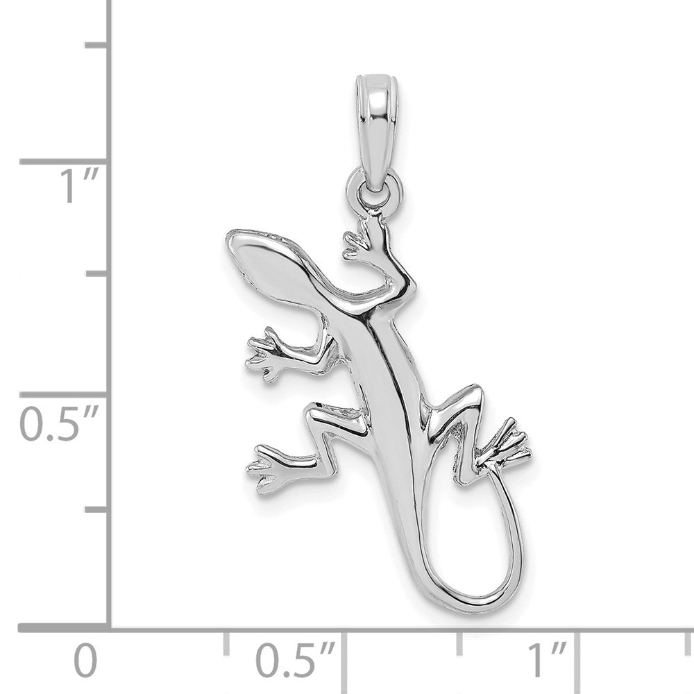 14k White Gold Gecko Charm