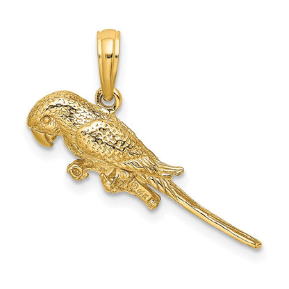 14k Yellow Gold 3-D Parrot Charm