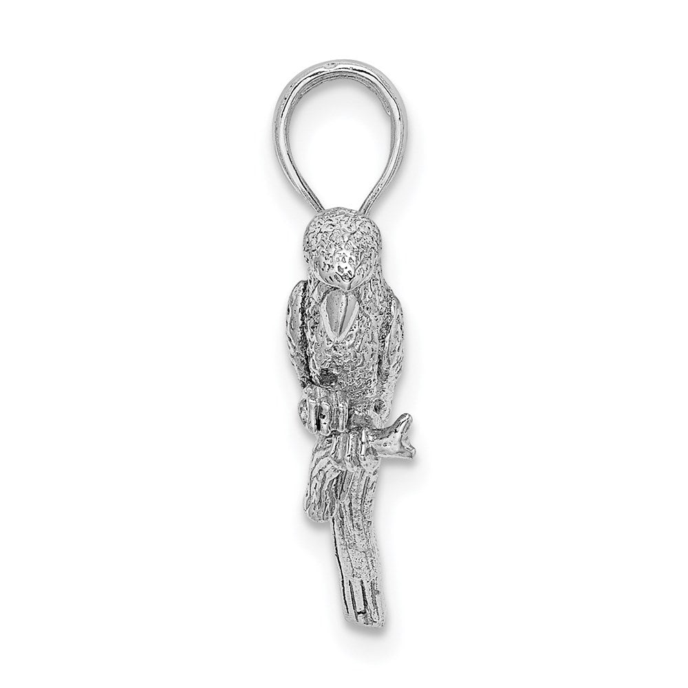 14k White Gold 3-D Parrot Charm