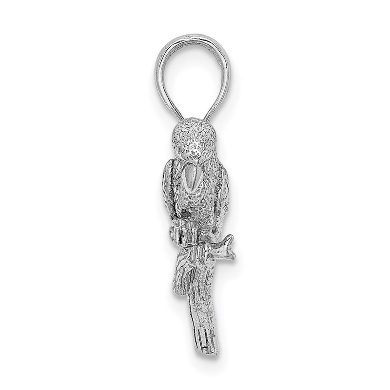 14k White Gold 3-D Parrot Charm