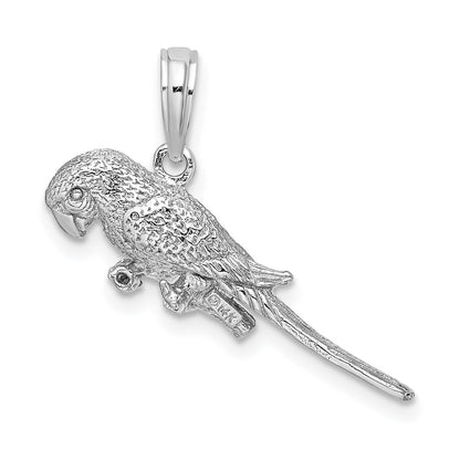14k White Gold 3-D Parrot Charm