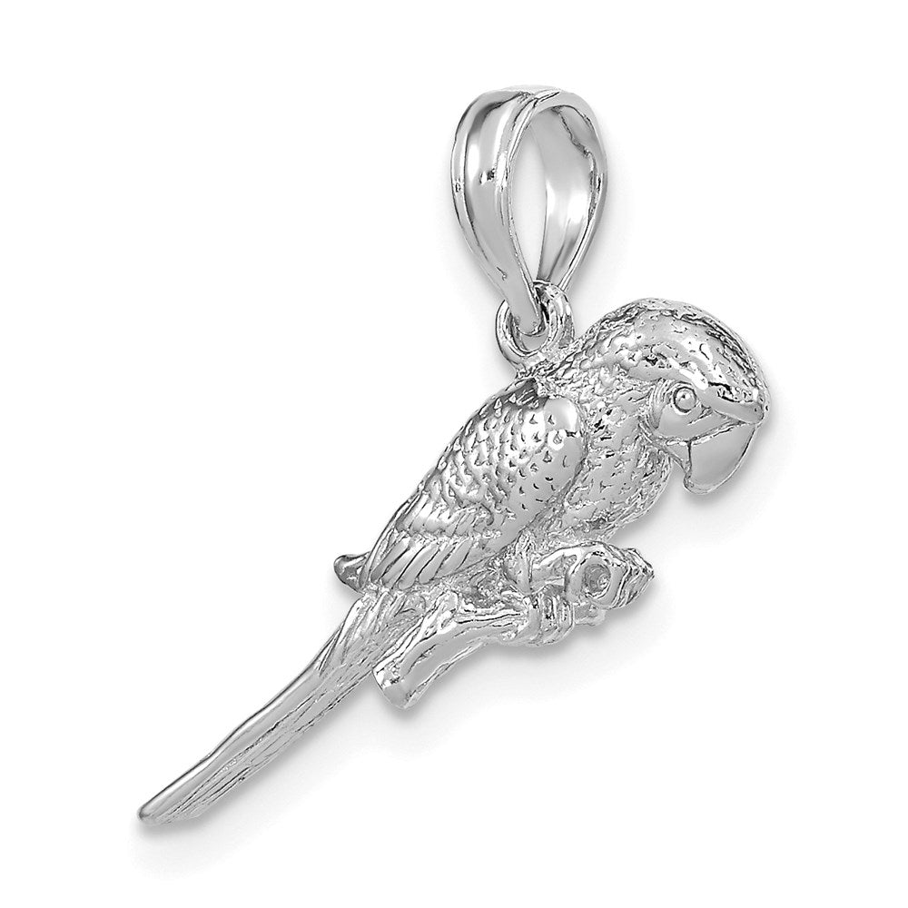 14k White Gold 3-D Parrot Charm