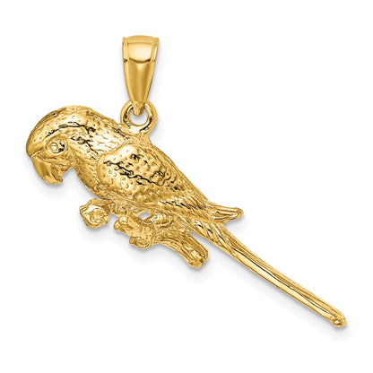 14k Yellow Gold 3-D Parrot Charm