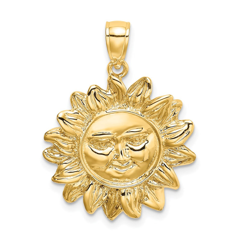 14k Yellow Gold Smiling Sun Charm