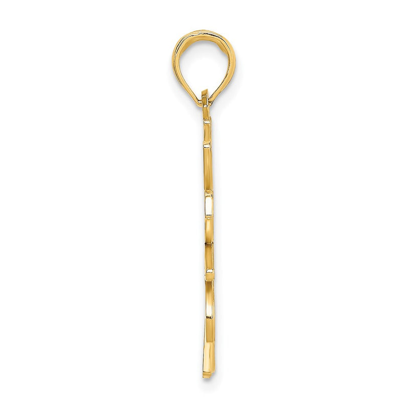 14k Yellow Gold Cut-out Smiling Sun Charm