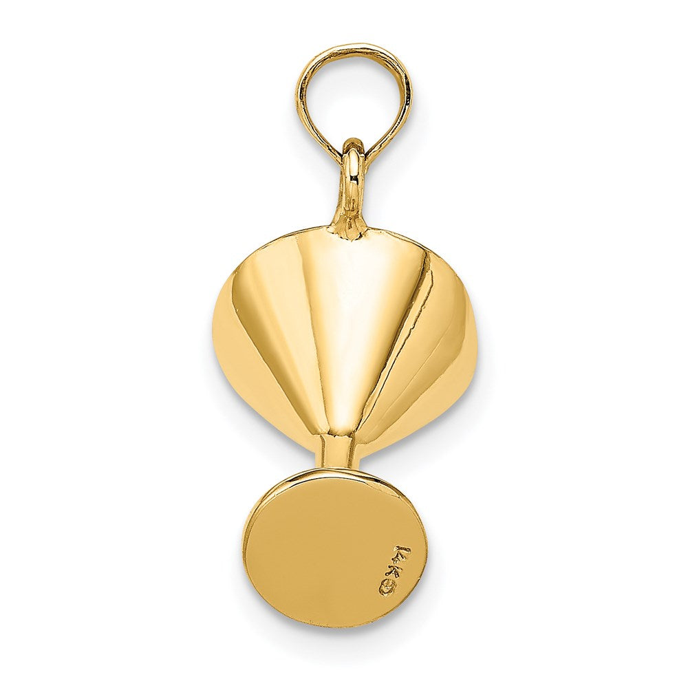 14k Yellow Gold 3-D Green Enamel  Martini w/Cherry Charm