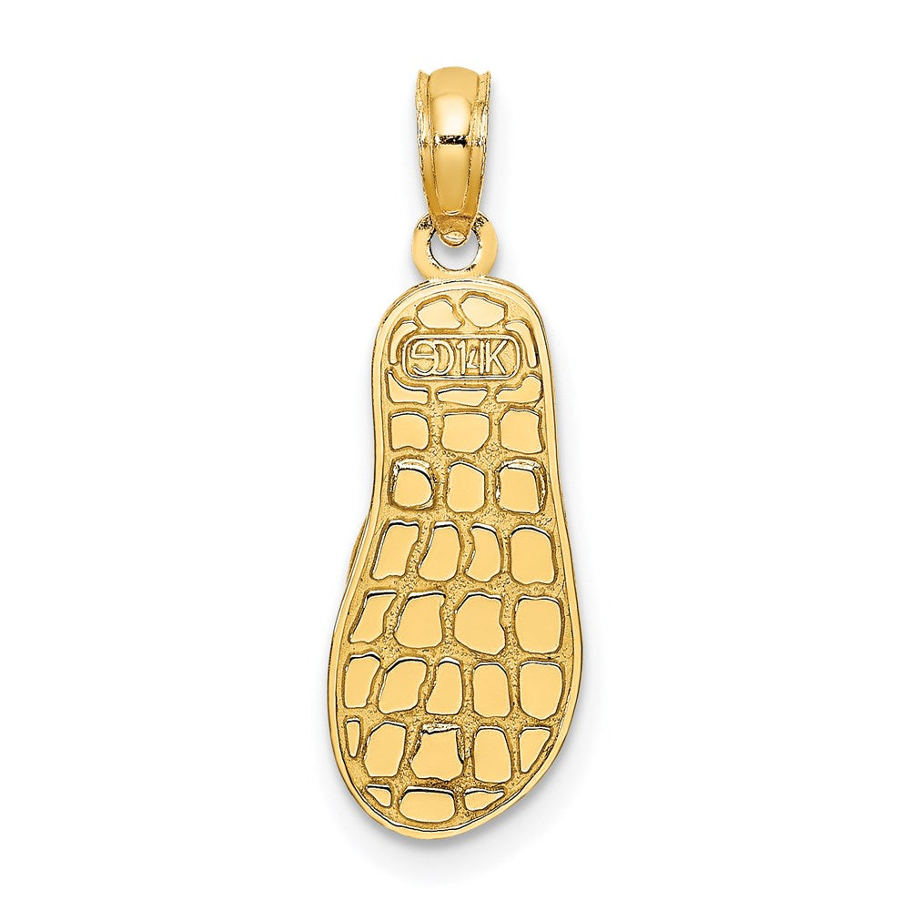 14k Yellow Gold 3D Enamel Sun Glasses On Blue Polka-Dot Flip-Flop Charm