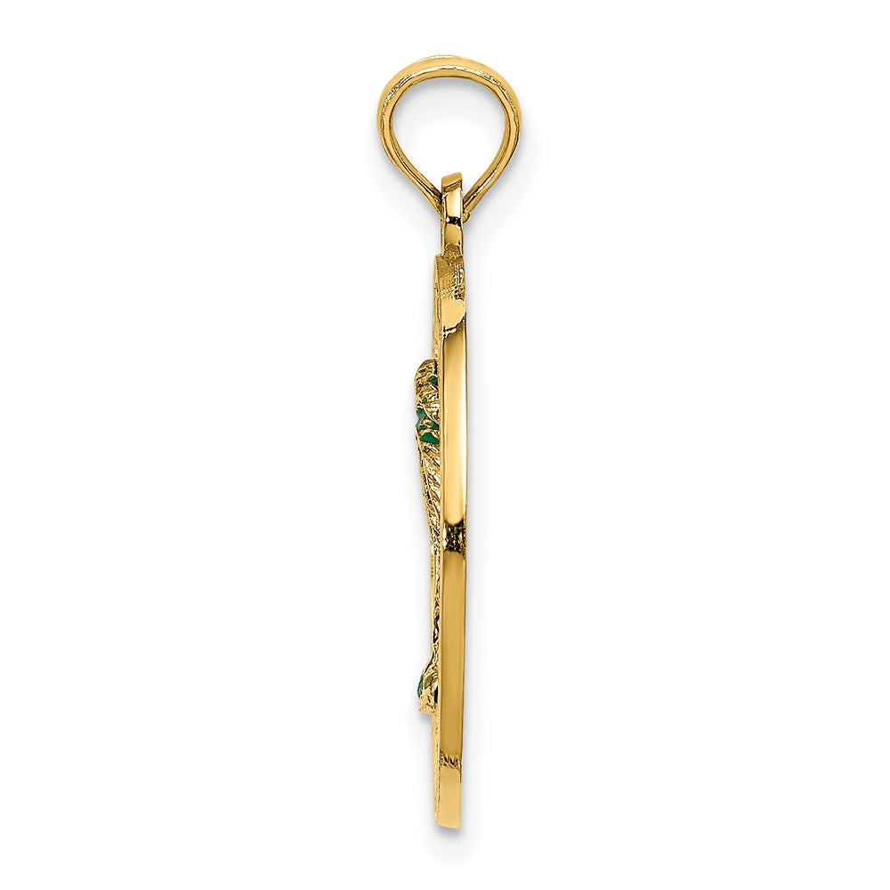 14k Yellow Gold Enamel Palm Tree OCEAN CITY NJ Charm