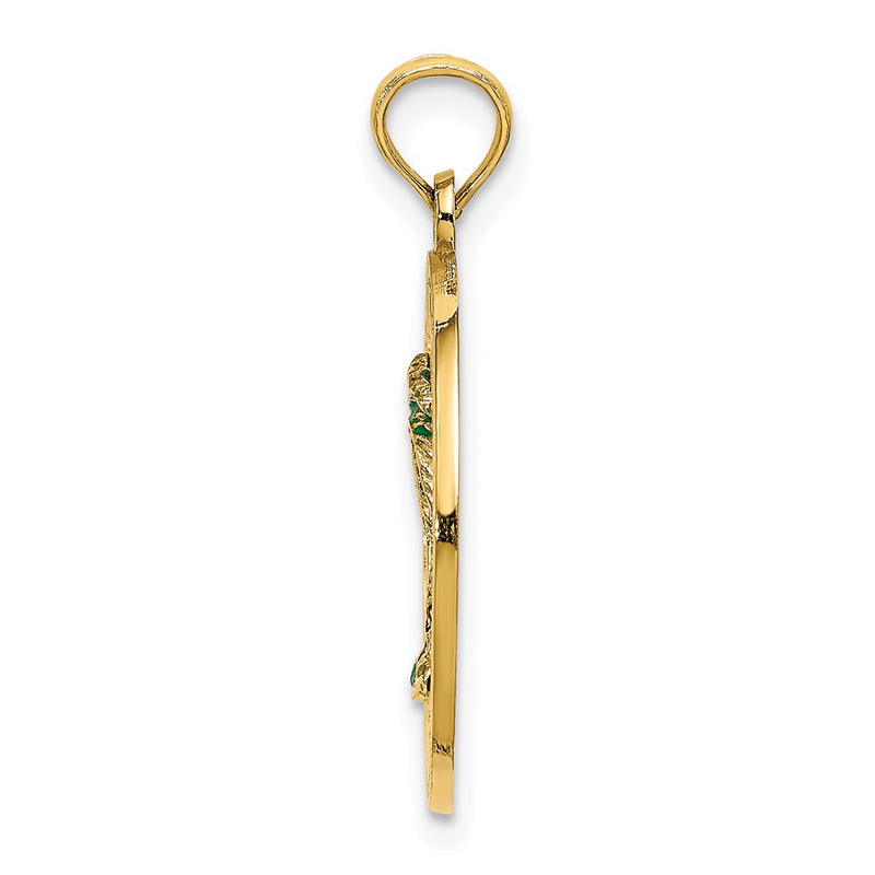 14k Yellow Gold Enamel Palm Tree OCEAN CITY NJ Charm