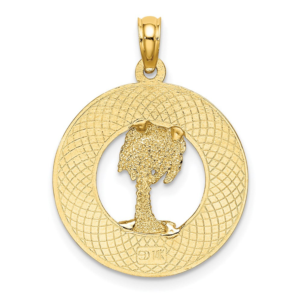 14k Yellow Gold Enamel Palm Tree OCEAN CITY NJ Charm