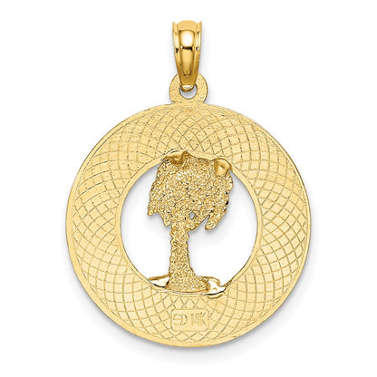 14k Yellow Gold Enamel Palm Tree OCEAN CITY NJ Charm