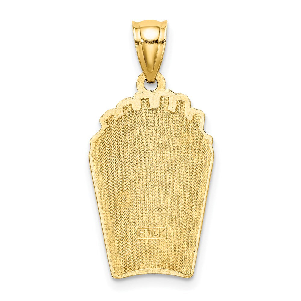 14k Yellow Gold w/Enamel French Fries Charm