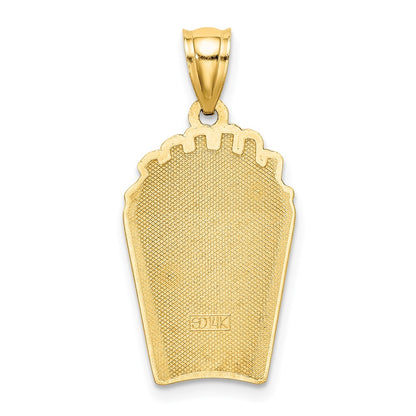 14k Yellow Gold w/Enamel French Fries Charm