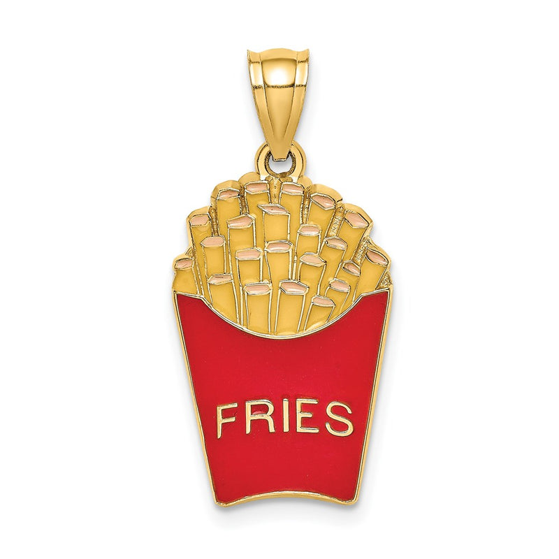 14k Yellow Gold w/Enamel French Fries Charm
