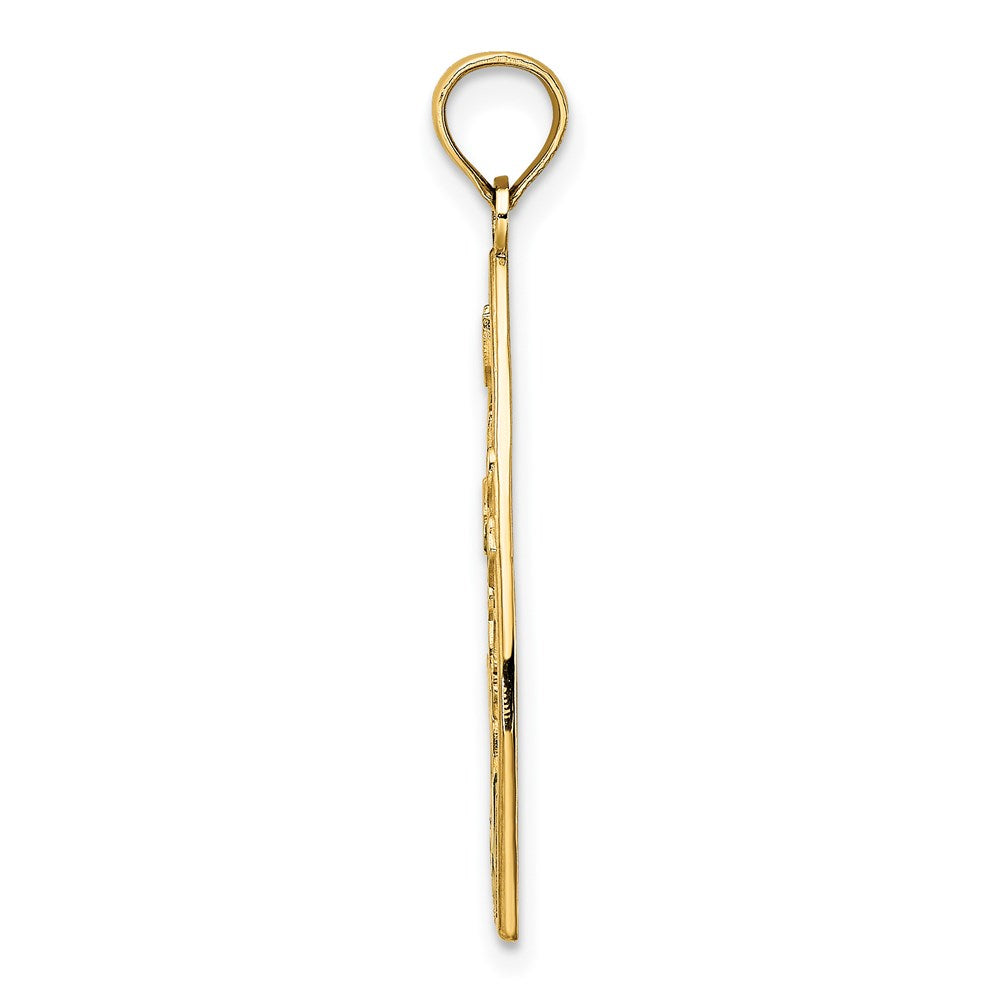 14k Yellow Gold Enamel Panda Bear and Bamboo Charm
