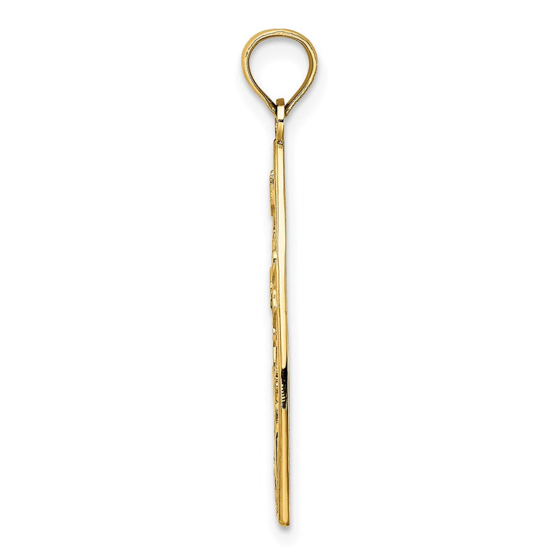 14k Yellow Gold Enamel Panda Bear and Bamboo Charm