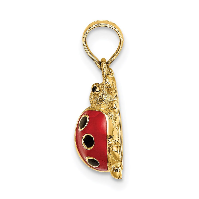 14k Yellow Gold Red Enameled Ladybug Charm
