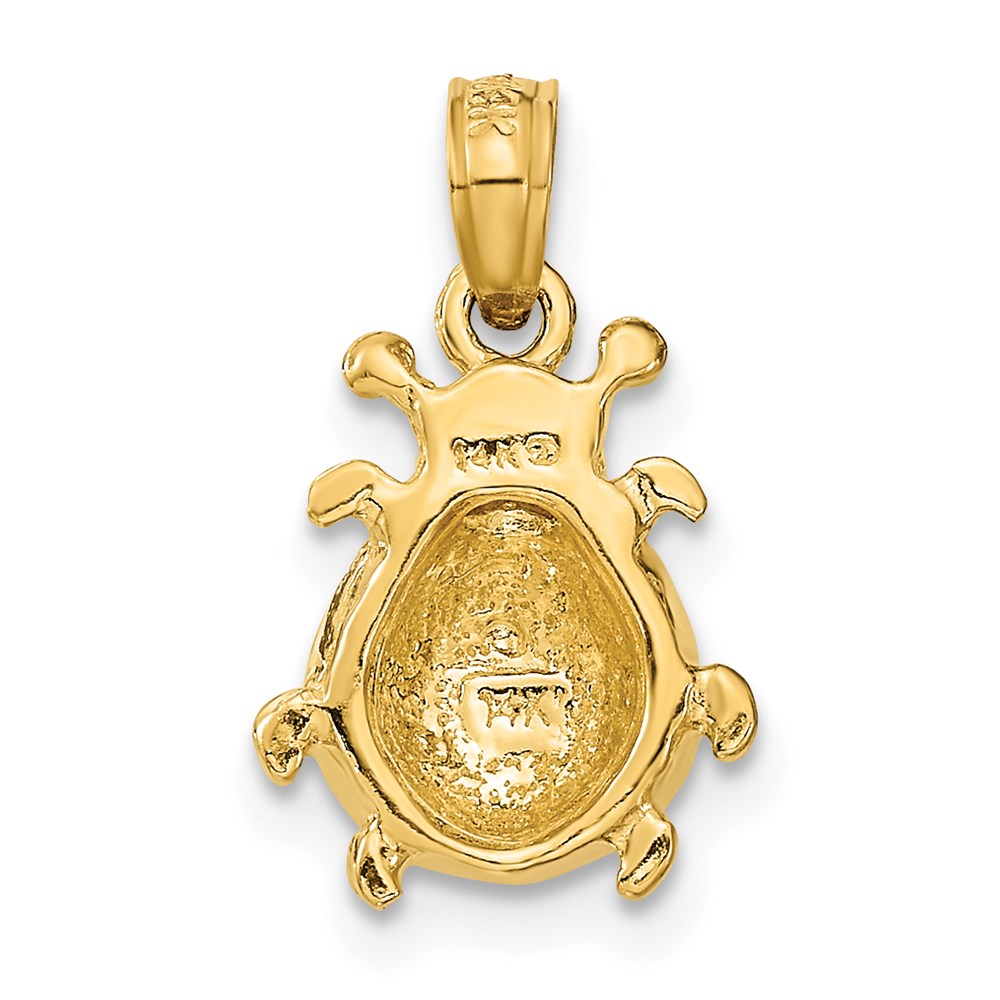 14k Yellow Gold Red Enameled Ladybug Charm