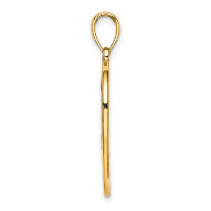 14k Yellow Gold Enamel Dolphins In Heart Charm