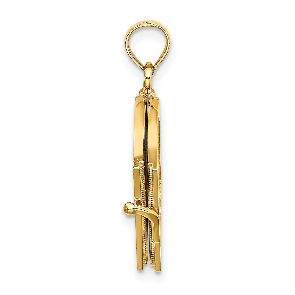 14k Yellow Gold Enameled 3D Moveable MY LOVE STORY Book Pendant