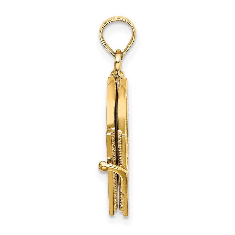 14k Yellow Gold Enameled 3D Moveable MY LOVE STORY Book Pendant