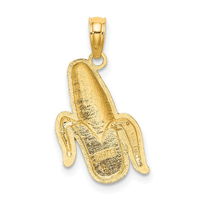 14k Yellow Gold w/ Enamel Corn with Peeled Husk Charm