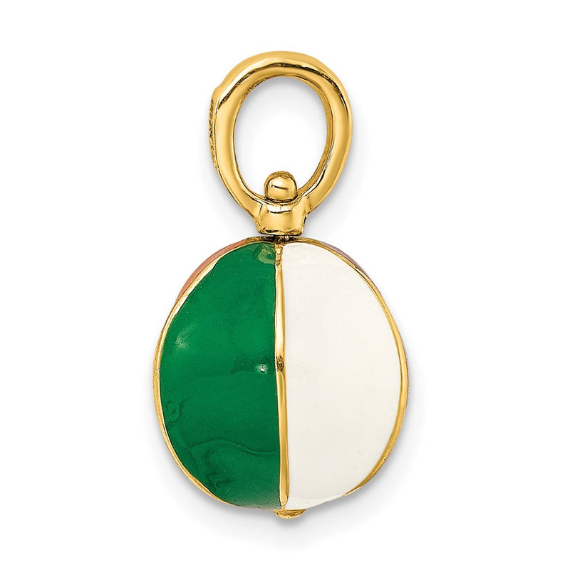 14k Yellow Gold 3-D Multi Color Enamel Beach Ball Charm