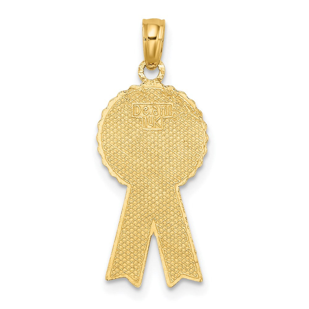 14k Yellow Gold Enamel 1st PLACE Ribbon Charm