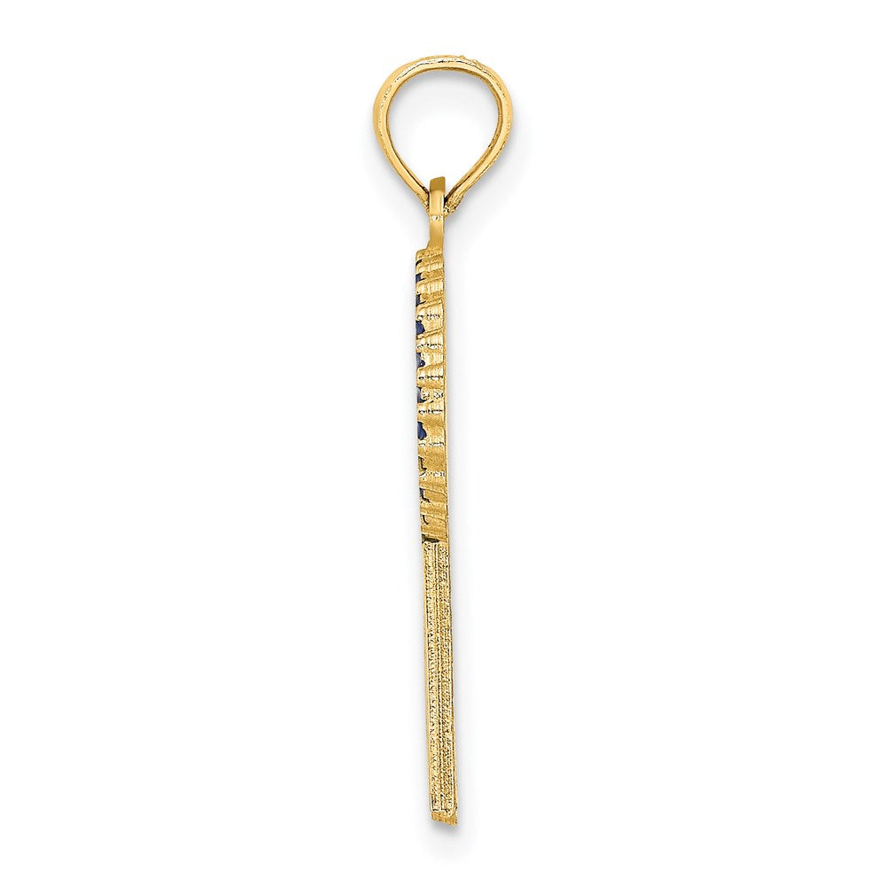 14k Yellow Gold Enamel BIRTHDAY BOY Blue Ribbon Charm