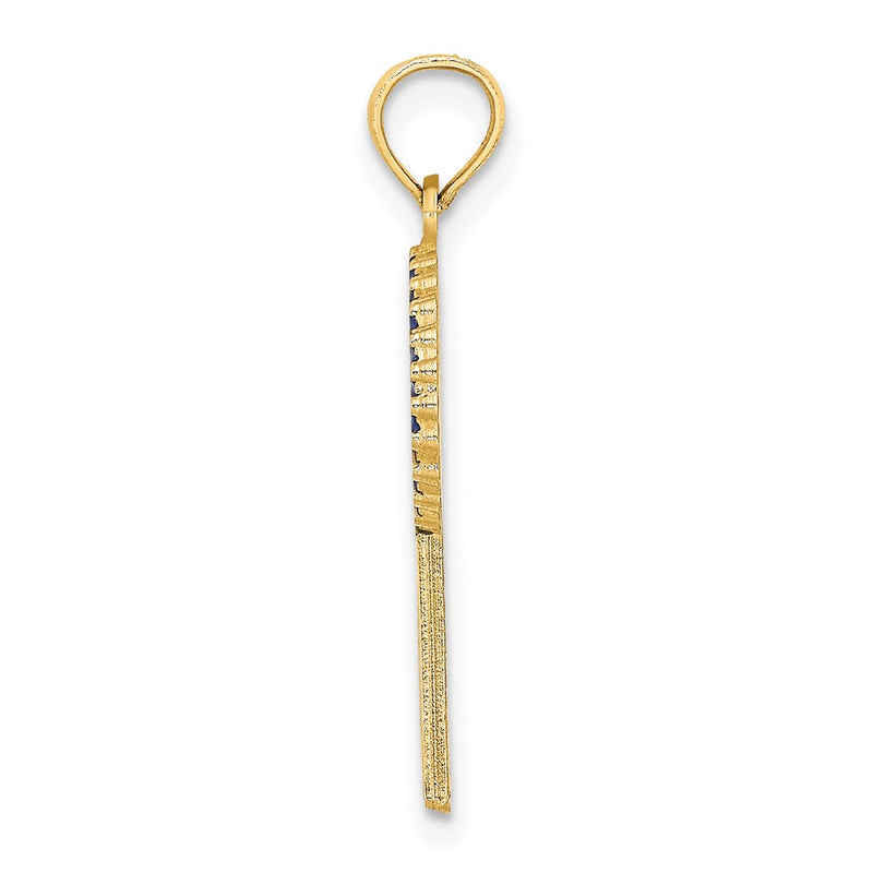 14k Yellow Gold Enamel BIRTHDAY BOY Blue Ribbon Charm