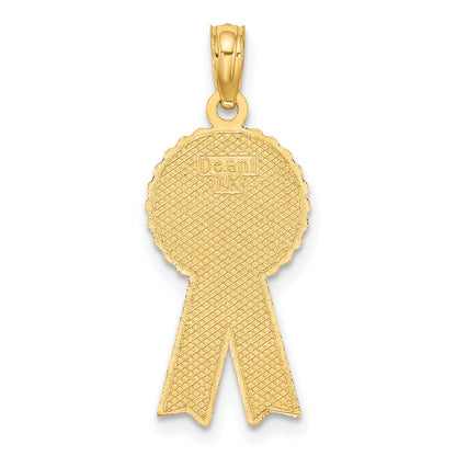 14k Yellow Gold Enamel BIRTHDAY BOY Blue Ribbon Charm