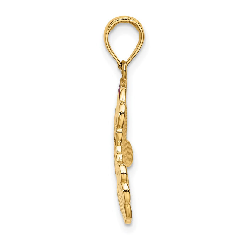 14k Yellow Gold w/ Enamel Santa Face Charm