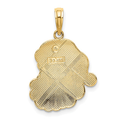 14k Yellow Gold w/ Enamel Santa Face Charm