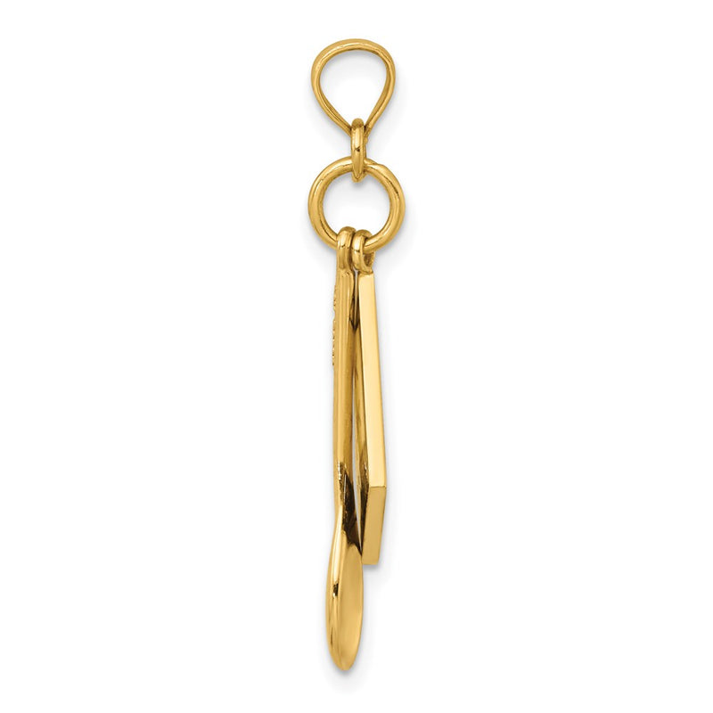 14k Yellow Gold 3-D Cook Book W/ Black Enamel and Spoon Charm