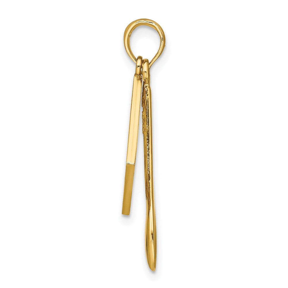 14k Yellow Gold W/Enamel 3-D Cook Book and Spoon Charm