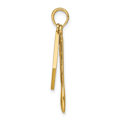 14k Yellow Gold W/Enamel 3-D Cook Book and Spoon Charm