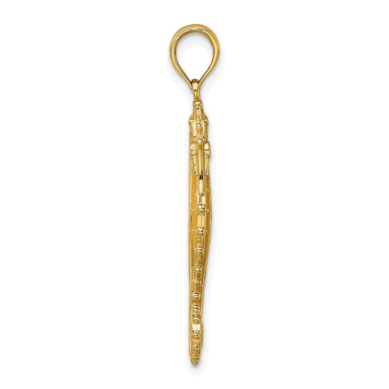 14k Yellow Gold 3-D Enamel Seahorse Charm