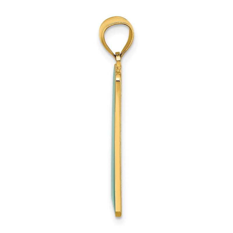 14k Yellow Gold Enamel Mile Marker 0/ KEY WEST Charm
