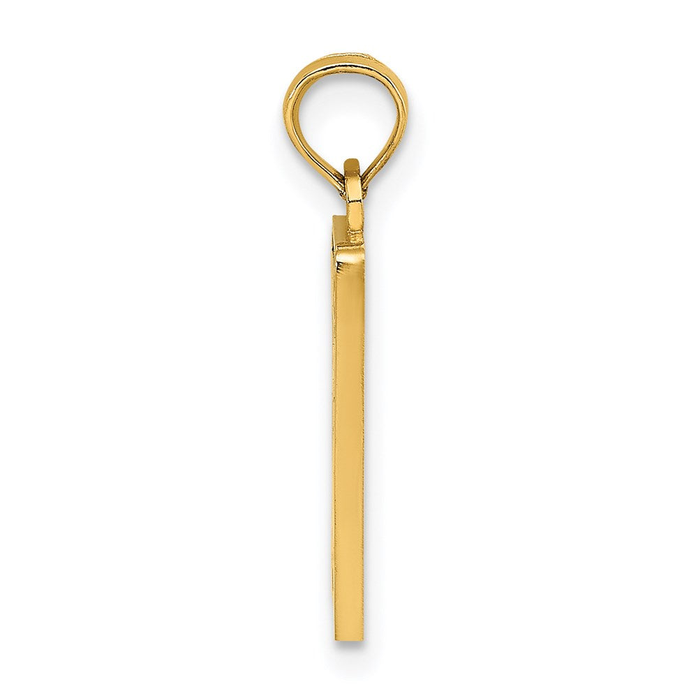 14k Yellow Gold Enamel Mile Marker 0 / KEY WEST Charm