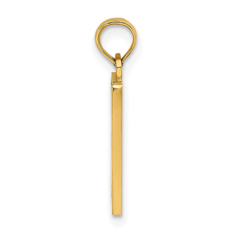 14k Yellow Gold Enamel Mile Marker 0 / KEY WEST Charm