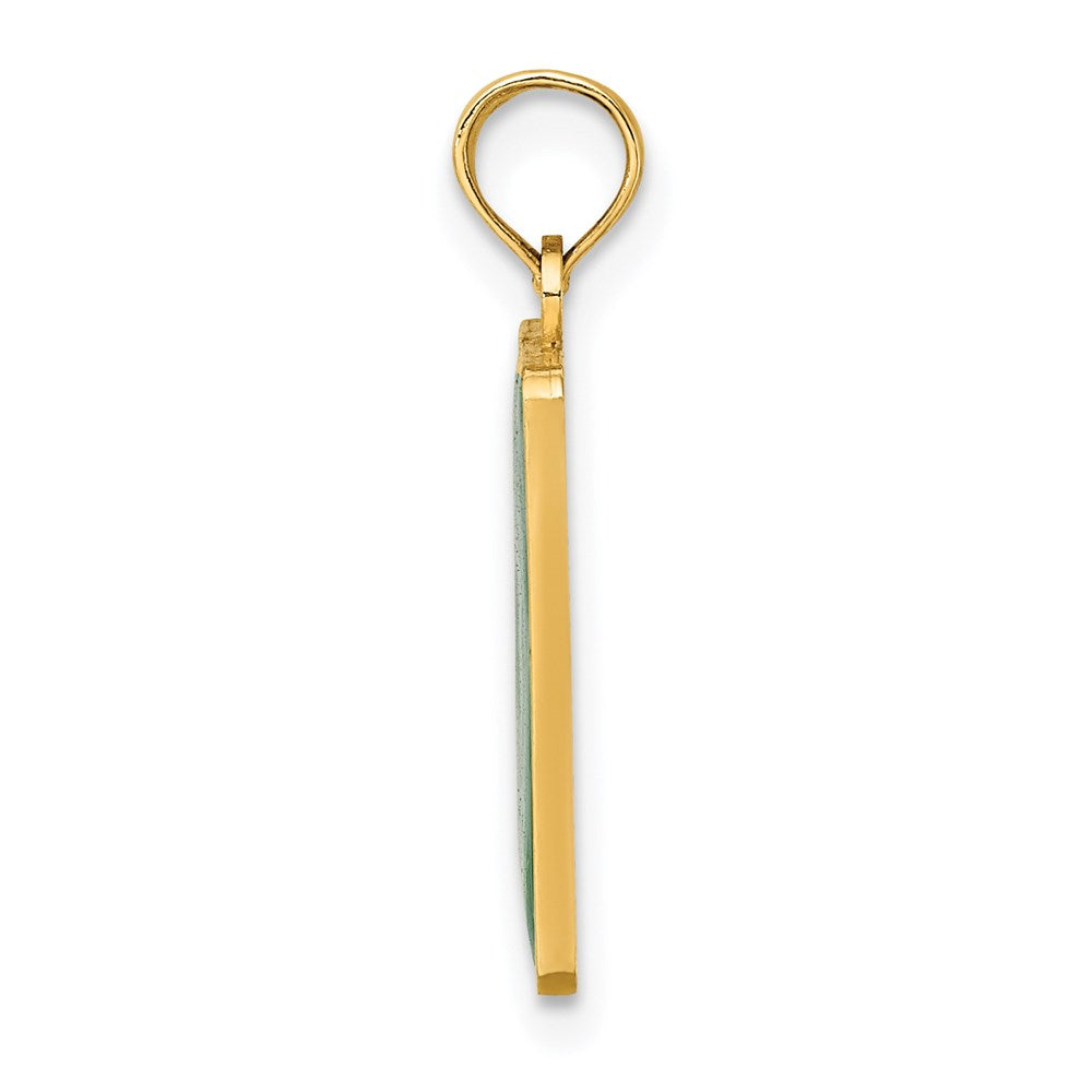 14k Yellow Gold EXIT 0 / CAPE MAY with Green Enamel Charm
