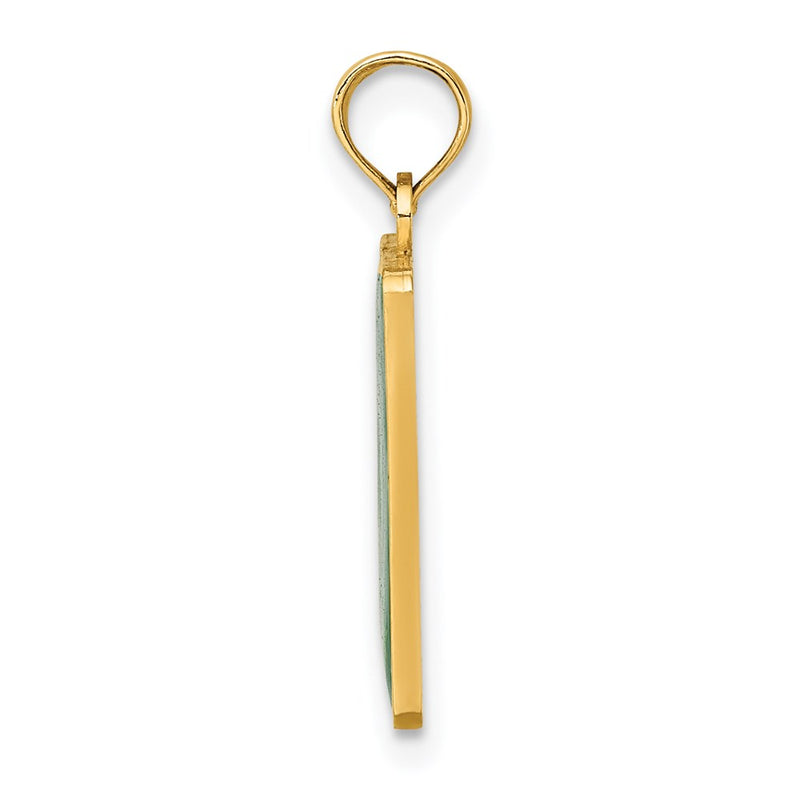 14k Yellow Gold EXIT 0 / CAPE MAY with Green Enamel Charm