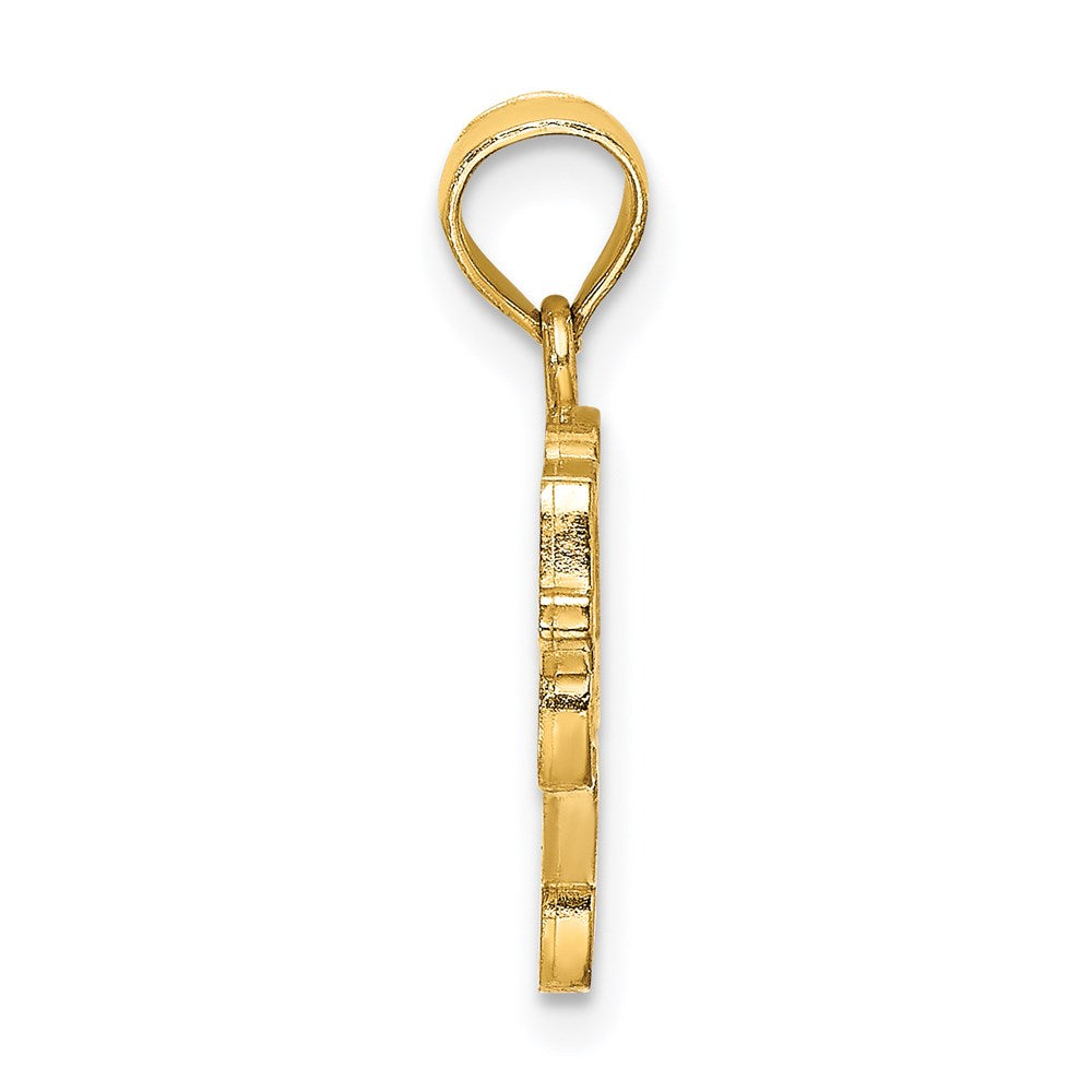 14k Yellow Gold Enamel Taxi Charm
