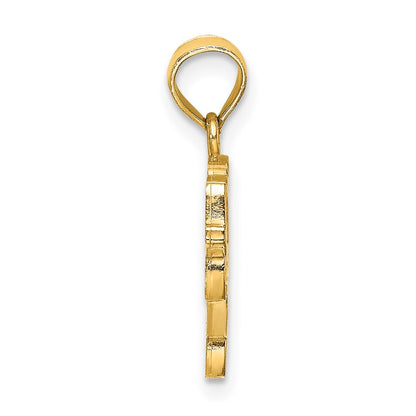 14k Yellow Gold Enamel Taxi Charm