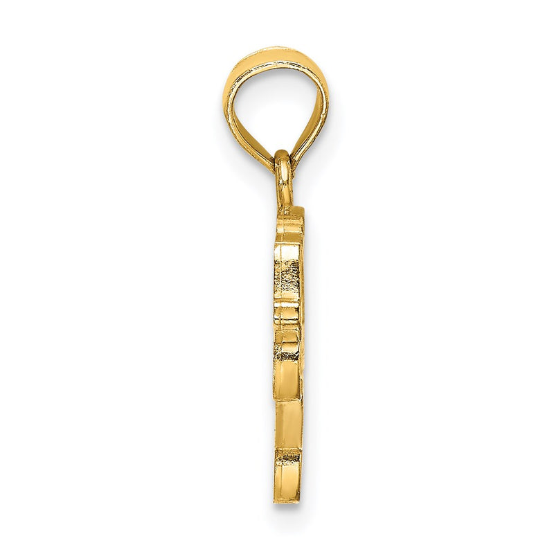 14k Yellow Gold Enamel Taxi Charm