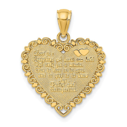 14k Yellow Gold LOVE IS...HEART Charm